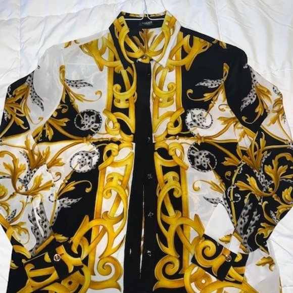 Versace Tops - Versace Barocco Acanthus Print Blouse